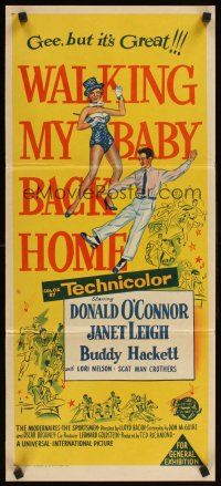 2b967 WALKING MY BABY BACK HOME Aust daybill '53 dancing Donald O'Connor & sexy Janet Leigh!