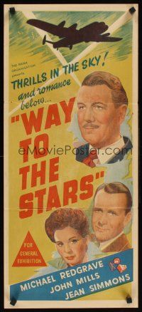 2b971 WAY TO THE STARS Aust daybill R50s pilot Michael Redgrave, WWII, Johnny in the Clouds!