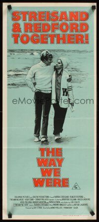 2b972 WAY WE WERE Aust daybill '73 Barbra Streisand & Robert Redford walk on the beach!