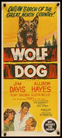 2b985 WOLF DOG Aust daybill '58 Allison Hayes, Prince the German Shepherd dog!