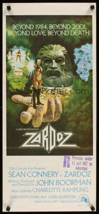 2b998 ZARDOZ Aust daybill '74 fantasy art of Sean Connery, beyond love, beyond death!