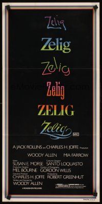 2b999 ZELIG Aust daybill '83 Mia Farrow, John Buckwalter, wacky Woody Allen mockumentary!