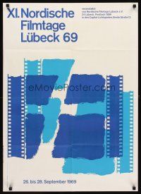 2b307 XI. NORDISCHE FILMTAGE LUBECK 69 German film festival '69 cool art of film strips!