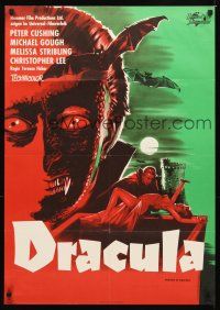 2b227 HORROR OF DRACULA German '58 Hammer vampires, cool art of monster & his sexy female victim!
