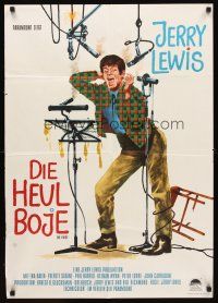 2b266 PATSY German '64 wacky image of star & director Jerry Lewis singing in studio!