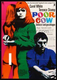 2b271 POOR COW German '68 1st Ken Loach, art of Terence Stamp & Carol White by Fischer!