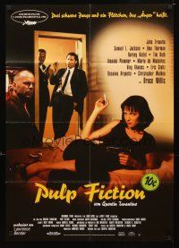2b272 PULP FICTION German '94 Travolta, Willis, Jackson, sexy Uma Thurman smoking in bed!