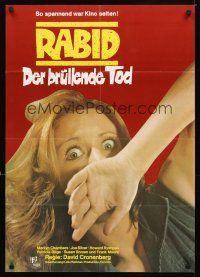 2b276 RABID German '77 David Cronenberg directed, great horror image of terrified girl!