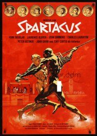 2b287 SPARTACUS German R70s classic Stanley Kubrick & Kirk Douglas epic, cool gladiator art!