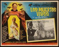 2b065 UNDEAD Mexican LC '57 Roger Corman, sexy border art & woman about to lose head!