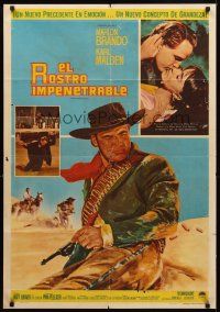 2b037 ONE EYED JACKS Mexican poster '6 art of star & director Marlon Brando with gun & bandolier!