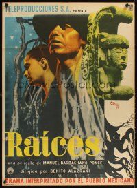 2b041 RAICES Mexican poster '55 Latin American classic, cool artwork by Josep Renau!