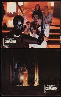 2b118 DEMONS 4 French LCs '85 Dario Argento, images of shadowy monster people!