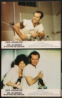 2b106 ONE FLEW OVER THE CUCKOO'S NEST 8 French LCs '76 Jack Nicholson, Louise Fletcher as Ratched!