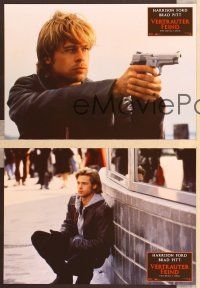 2b127 DEVIL'S OWN 12 German LCs '97 great close-ups of Harrison Ford & Brad Pitt!