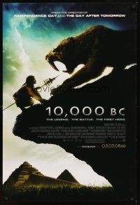 2c004 10,000 BC advance 1sh '08 cool image of hunter & wooly mammoth!