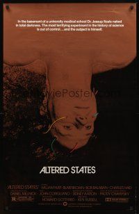 2c033 ALTERED STATES foil 1sh '80 William Hurt, Paddy Chayefsky, Ken Russell, sci-fi horror!