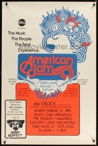 2c035 AMERICAN JAM 1sh '70s ABC music concert, cool artwork, Jimmy Buffett!