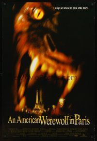 2c036 AMERICAN WEREWOLF IN PARIS int'l DS 1sh '97 horror image of giant werewolf & Eiffel Tower!