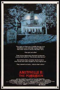 2c038 AMITYVILLE II 1sh '82 The Possession, cool image of haunted house!