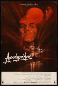 2c042 APOCALYPSE NOW 1sh '79 Francis Ford Coppola, Bob Peak art of Brando & Sheen!