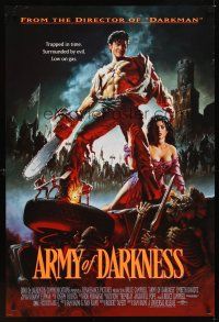 2c044 ARMY OF DARKNESS DS 1sh '93 Sam Raimi, great artwork of Bruce Campbell with chainsaw hand!