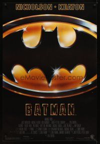 2c065 BATMAN 1sh '89 directed by Tim Burton, cool image of Bat logo!