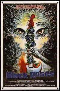 2c086 BLACK ROSES 1sh '88 John Fasano, wild artwork of monsters & guitar!