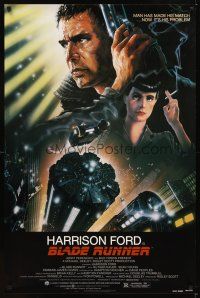 2c090 BLADE RUNNER 1sh '82 Ridley Scott sci-fi classic, art of Harrison Ford by Alvin!