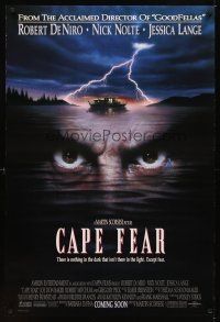 2c122 CAPE FEAR advance DS 1sh '91 Robert De Niro's eyes, Nick Nolte, Jessica Lange, Juliette Lewis