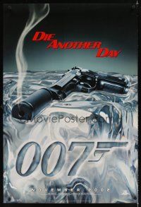 2c197 DIE ANOTHER DAY ice style teaser 1sh '02 Pierce Brosnan as James Bond, cool image of gun melting ice!