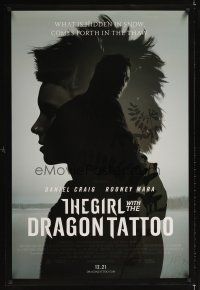 2c277 GIRL WITH THE DRAGON TATTOO advance DS 1sh '11 Craig, Rooney Mara in title role!