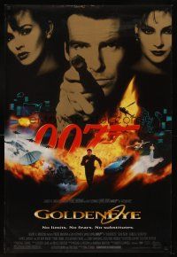 2c284 GOLDENEYE DS 1sh '95 Pierce Brosnan as Bond, Isabella Scorupco, sexy Famke Janssen!