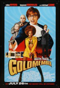 2c285 GOLDMEMBER advance 1sh '02 Mike Meyers as Austin Powers, Michael Caine, Beyonce Knowles!
