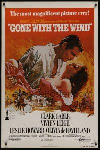 2c287 GONE WITH THE WIND 1sh R80 Clark Gable, Vivien Leigh, Leslie Howard, all-time classic!