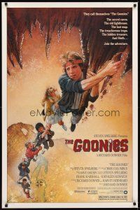 2c293 GOONIES 1sh '85 Josh Brolin, teen adventure classic, Drew Struzan art!
