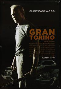 2c295 GRAN TORINO advance DS 1sh '08 great image of angry Clint Eastwood w/rifle & car!