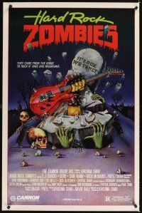 2c304 HARD ROCK ZOMBIES 1sh '84 wild artwork, they came from the grave to rock n' rave & misbehave