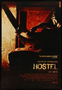 2c322 HOSTEL advance DS 1sh '05 Jay Hernandez, creepy image from Eli Roth gore-fest!