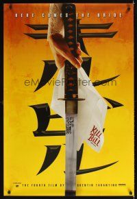 2c364 KILL BILL: VOL. 1 foil teaser DS 1sh '03 Quentin Tarantino, Uma Thurman, cool katana image!