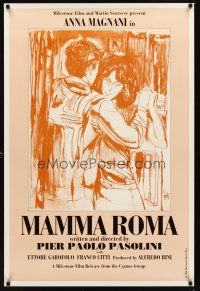 2c412 MAMMA ROMA 1sh '95 directed by Pier Paolo Pasolini, Brini art of Anna Magnani!