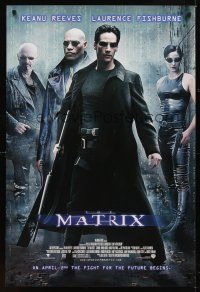 2c428 MATRIX advance DS 1sh '99 Keanu Reeves, Carrie-Anne Moss, Laurence Fishburne, Wachowski Bros!
