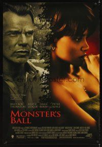2c444 MONSTER'S BALL DS 1sh '01 close-ups of pretty Halle Berry, Billy Bob Thornton!