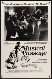 2c455 MUSICAL PASSAGE 1sh '84 Jim Brown directed documentary, Soviet Emigre Orchestra!