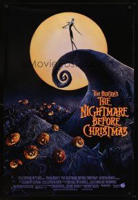 2c471 NIGHTMARE BEFORE CHRISTMAS DS 1sh '93 Tim Burton, Disney, great Halloween horror image!