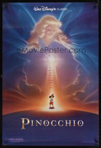 2c513 PINOCCHIO DS advance 1sh R92 Disney classic cartoon about a wooden boy who wants to be real!