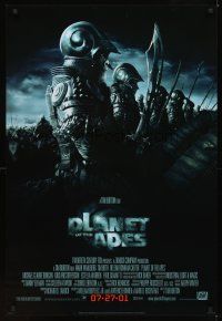 2c519 PLANET OF THE APES style B advance DS 1sh '01 Tim Burton, great image of huge ape army!