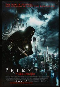 2c530 PRIEST advance DS 1sh '11 cool image of Paul Bettany in the title role, Karl Urban