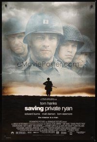 2c596 SAVING PRIVATE RYAN DS 1sh '98 Steven Spielberg, Tom Hanks, the mission is a man!