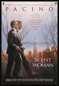 2c599 SCENT OF A WOMAN DS 1sh '92 great image of blind Al Pacino walking with Chris O'Donnell!